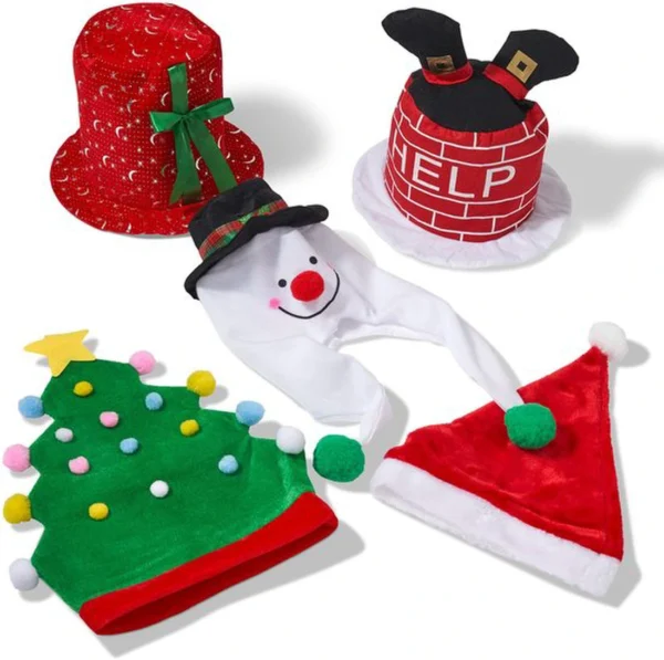 P-87213230922215-20260406093635.webp Unyqoos® Vijfdelige set feestelijke kerstmutsen voor kinderen en volwassenen