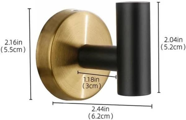 P-87213230927022-20260405180958.webp Unyqoos® Set van twee stijlvolle wandhaken in zwart-goud voor badkamer en keuken