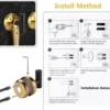P-87213230927028-20260405181027.webp Unyqoos® Set van twee stijlvolle wandhaken in zwart-goud voor badkamer en keuken