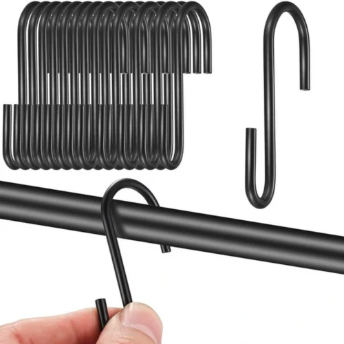 P-87213230933960-20260406120437.webp Unyqoos® Set van 22 zwarte S-vormige haken voor veelzijdig gebruik in huis en tuin