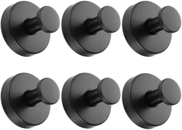 P-87213230957270-20260406114715.webp Unyqoos® Set van 6 herbruikbare zwarte zuignaphaken voor badkamer en keuken