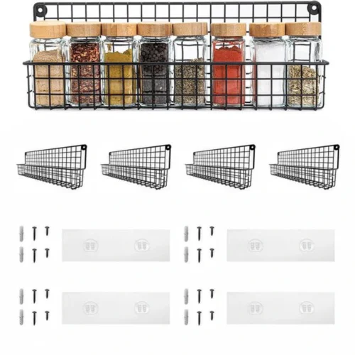 Unyqoos® Set van twee zelfklevende kruidenrekken voor wand- en kastmontage in de keuken