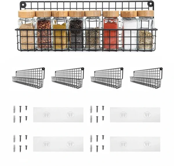 P-87213230959560-20260406101742.webp Unyqoos® Set van twee zelfklevende kruidenrekken voor wand- en kastmontage in de keuken