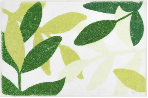 Unyqoos® Absorberende en Antislip Badmat van Microvezel met Bladmotief 40x60 cm