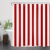 Unyqoos® Moderne rood-wit gestreepte douchegordijn met geometrisch patroon