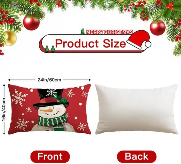 Unyqoos® Set van vier sfeervolle kerstkussenslopen met sneeuwpop en boom design