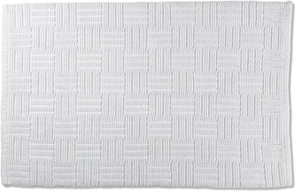 Unyqoos® Witte katoenen badmat met antislip en wasbaar voor vloerverwarming