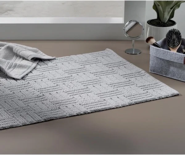 Unyqoos® Witte katoenen badmat met antislip en wasbaar voor vloerverwarming