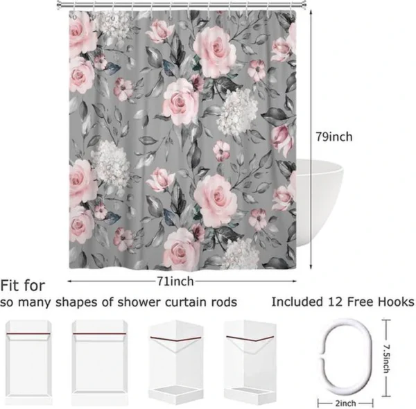 Unyqoos® Stijlvol en Waterdicht Douchegordijn met Bloemenprint voor de Badkamer