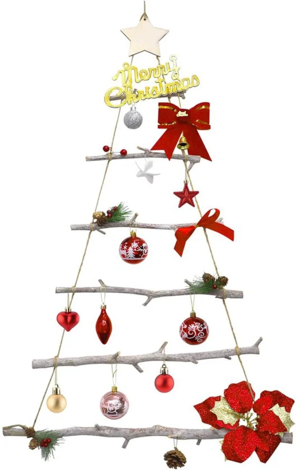 Unyqoos® Houten wanddecoratie kerstboomvorm met decoratieve ster voor feestelijke sfeer