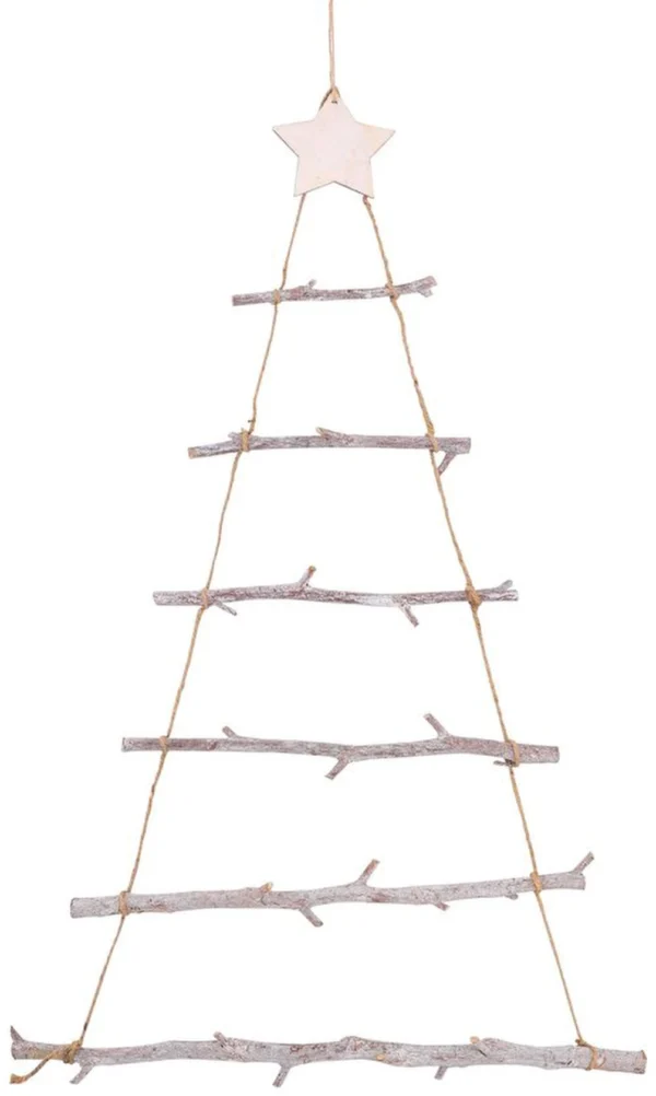 Unyqoos® Houten wanddecoratie kerstboomvorm met decoratieve ster voor feestelijke sfeer