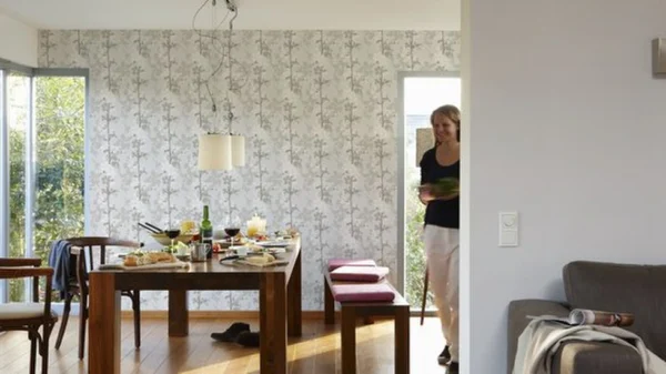 P-87213231054713-20260405112630.webp Unyqoos® Elegant Scandinavisch wandtapijt met parelwitte bloemenprint voor stijlvolle muren