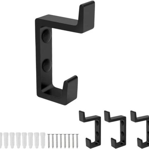 P-87213231058080-20260406114734.webp Unyqoos® Set van 4 zwarte wandhaken voor efficiënte opbergruimte in huis