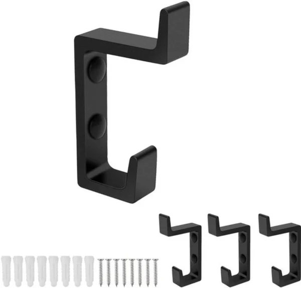 P-87213231058080-20260406114734.webp Unyqoos® Set van 4 zwarte wandhaken voor efficiënte opbergruimte in huis
