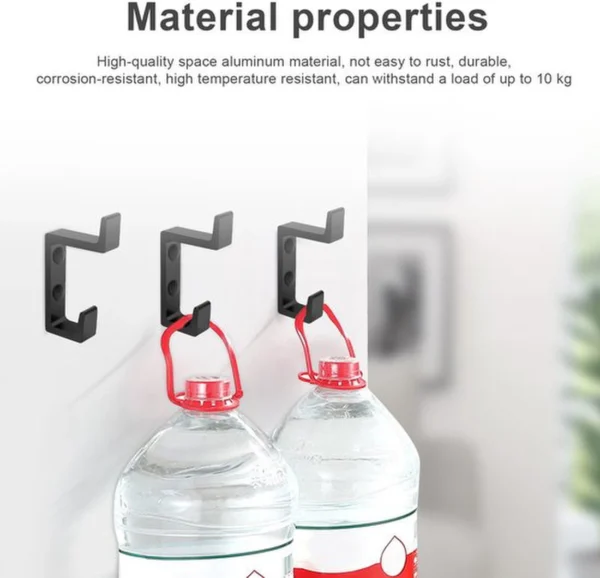 P-87213231058081-20260406114737.webp Unyqoos® Set van 4 zwarte wandhaken voor efficiënte opbergruimte in huis