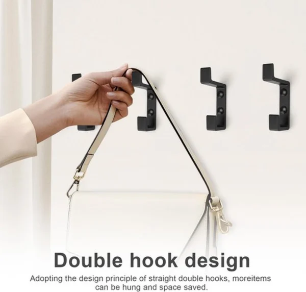 P-87213231058085-20260406114741.webp Unyqoos® Set van 4 zwarte wandhaken voor efficiënte opbergruimte in huis