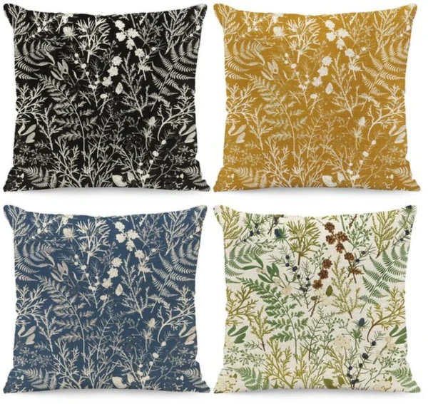 P-87213231063480-20260406111230.webp Unyqoos® Set van 4 decoratieve kussenhoezen met bloemenpatroon in boho vintage stijl