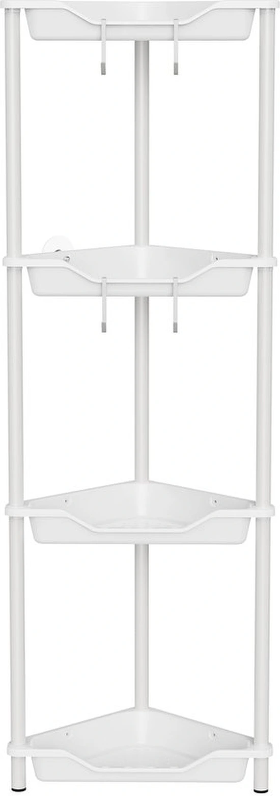 P-87213231083350-20260406082927.webp Unyqoos® Vierdelige roestbestendige hoekplank met haken voor diverse ruimtes