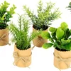 P-87213231085400-20260405135931.webp Unyqoos® Set van zes kunstmatige kruidenplanten in decoratieve potjes voor huisdecoratie, groente, 12cm, stuks 6