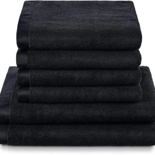 P-87213231103900-20260405181923.webp Unyqoos® Set van Zwarte Douche- en Handdoeken Voor Luxe en Comfort in de Badkamer