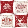 Unyqoos® Set van 4 Kussenslopen voor Winterdecoratie in Woonkamer en Slaapkamer