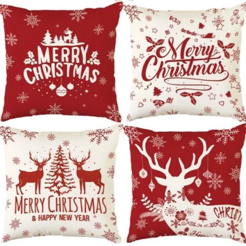 Unyqoos® Set van 4 Kussenslopen voor Winterdecoratie in Woonkamer en Slaapkamer