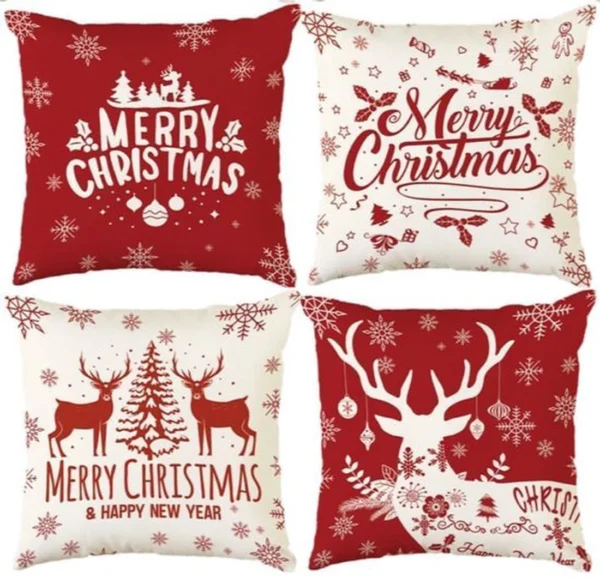 Unyqoos® Set van 4 Kussenslopen voor Winterdecoratie in Woonkamer en Slaapkamer