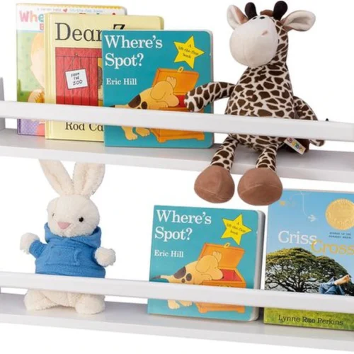 P-87213231131310-20260406081134.webp Unyqoos® Set van twee witte houten wandrekken voor kinderkamer en keuken