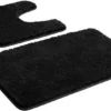 Unyqoos® Verwen Je Voeten Met Luxe Zachte Microvezel Badmatten Set, Antislip En Absorberend, Zwart, 2-Delig