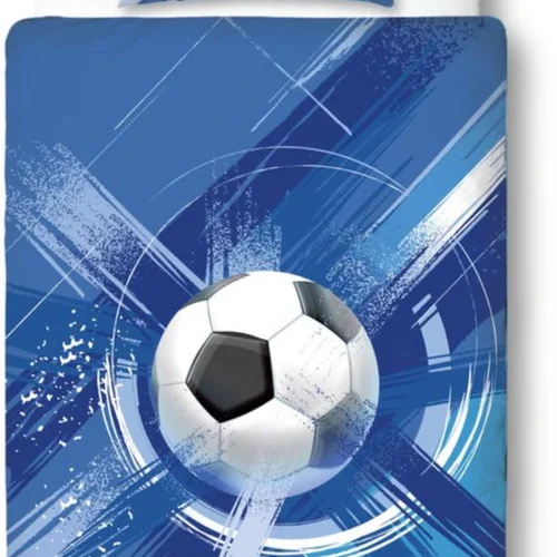 Unyqoos® Blauw voetbalbeddengoed voor kinderen van zachte microvezel met ritssluiting