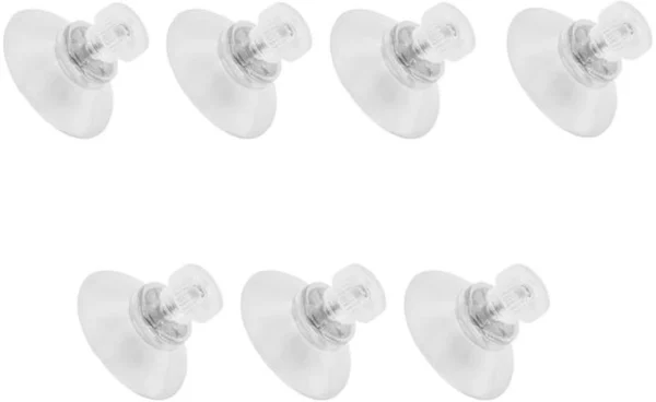 Unyqoos® Set van 7 transparante zuignappen met kartelmoer voor veelzijdig gebruik