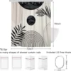 P-87213231146261-20260403112941.webp Unyqoos® Modern Boho Douchegordijn in Zwart-Wit met Abstracte Geometrische Patronen