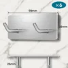 Unyqoos® Roestvrije zelfklevende dubbele haken zonder boren voor badkamer en keuken