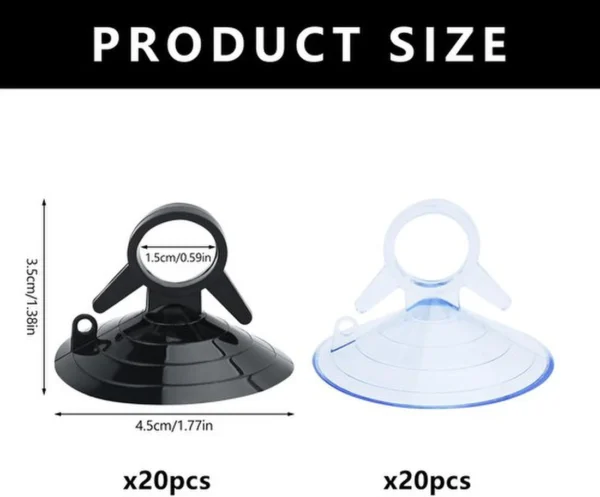P-87213231174051-20260406114929.webp Unyqoos® Set van 40 stevige zuignappen voor autoruiten en zonwering toepassingen