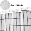 Unyqoos® Wit Waterdicht Douchegordijn van Polyester met Verzwaarde Zoom en 12 Ringen