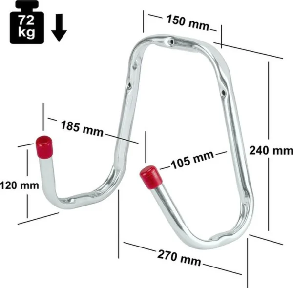 Unyqoos® Weerbestendige U-vormige metalen haken met hoge draagkracht voor garage