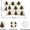 Unyqoos® Set van 2 groene kussenhoezen met kerstboomdesign voor sfeervolle decoratie