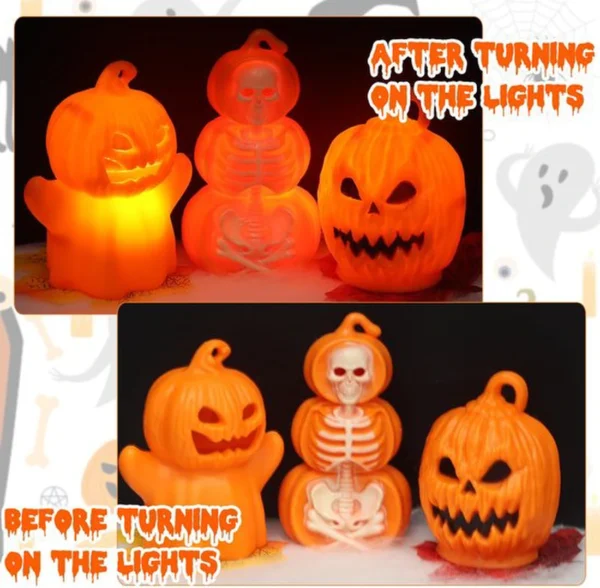Unyqoos® Verlichte decoratieve pompoenlantaarns voor Halloween en herfstfeestversiering