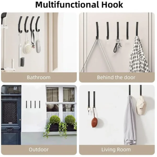 Unyqoos® Zwarte Dubbele Wandhaken Set van 16 Stuks voor Diverse Toepassingen in Huis