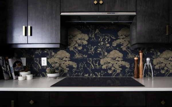 Unyqoos® Donkerblauw zelfklevend behang met dierenmotief voor diverse ruimtes 44 x 300 cm