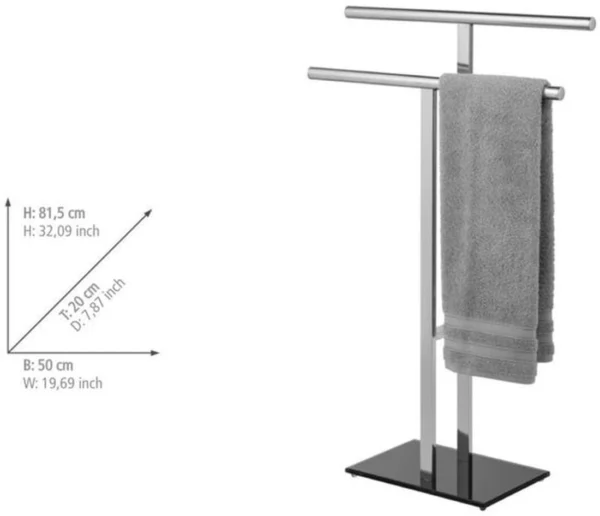Unyqoos® Stijlvol T-vormig handdoekenrek met veiligheidsglas voor badkamer en slaapkamer