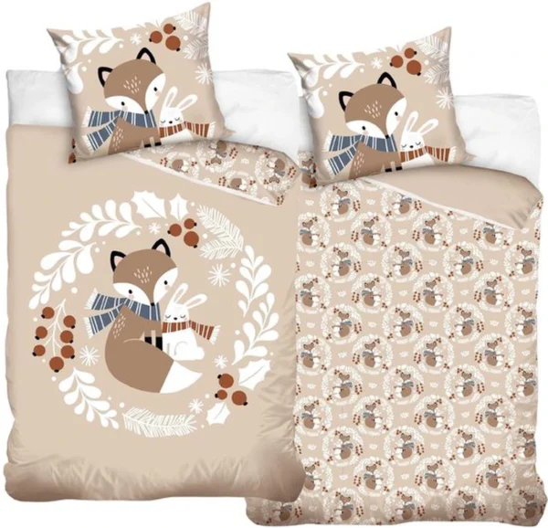 Unyqoos® Kinderbeddengoedset met herfstmotief van katoen voor jongens en meisjes