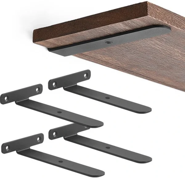 Unyqoos® Onzichtbare L-vormige wandbeugels voor minimalistische en industriële planken
