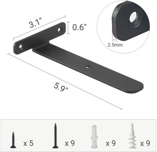 Unyqoos® Onzichtbare L-vormige wandbeugels voor minimalistische en industriële planken