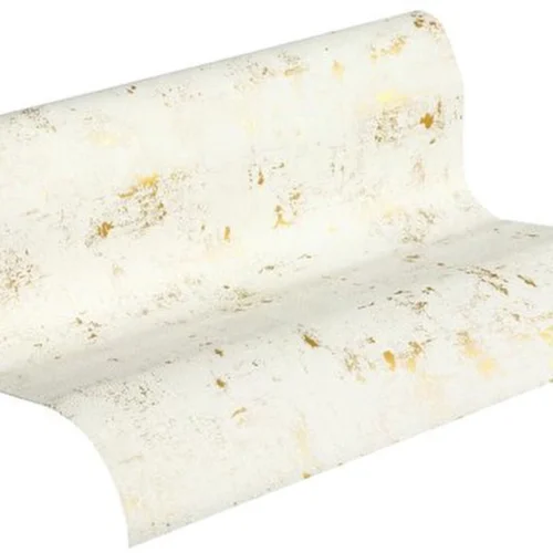 P-87213231311280-20260405112949.webp Unyqoos® Vliesbehang met vintage uitstraling in wit en goud voor elke ruimte
