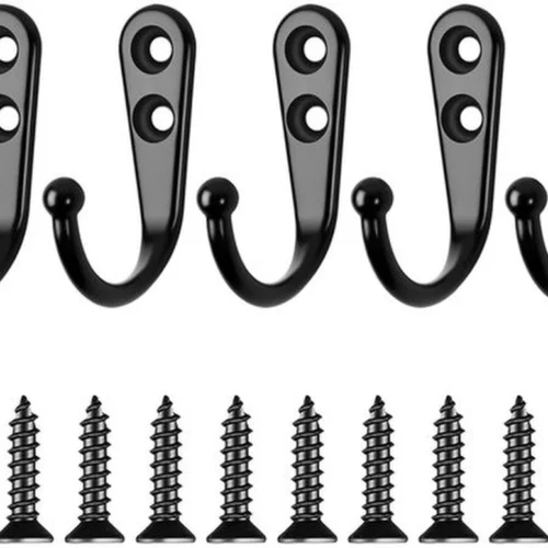 P-87213231311730-20260406115245.webp Unyqoos® Set van 5 zwarte wandhaken voor veelzijdig gebruik in huis