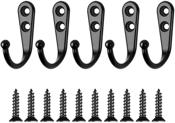 P-87213231311730-20260406115245.webp Unyqoos® Set van 5 zwarte wandhaken voor veelzijdig gebruik in huis