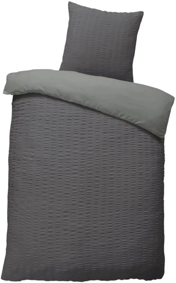 Unyqoos® Omkeerbaar microvezel dekbedovertrek met ritssluiting in antraciet