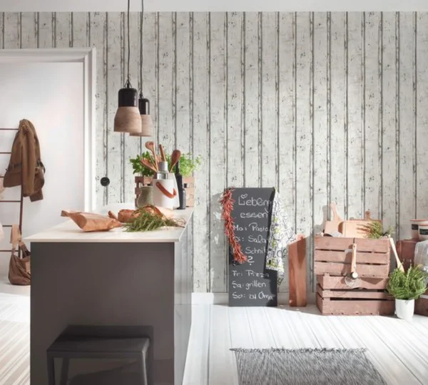 Unyqoos® Fotorealistisch vliesbehang met vintage houtlook voor maritieme sfeer