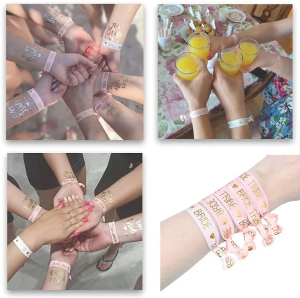 Unyqoos® Elegant Vrijgezellenfeest Accessoireset met Armbanden, Sluier, Tiara en Badge voor Vrouwen